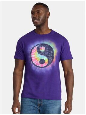 NWT Humor Men's Yin and Yang Tie Dye Graphic Tee Size S